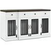 image:imageMCombo Wooden Dog Crate Furniture with 4 Drawers and 4 Lockable Doors Pet Kennel TV Stand for MediumLarge Dogs 1872 White and GreyWhite and Brown