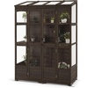 image:imageMCombo Wooden Greenhouse Walkin Outdoor Greenhouse with Openable Roof and Lockable Door 0899 Dark GreyBrown