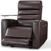 image:imageMCombo Zero Gravity Power Recliner Chair with Adjustable Headrest for Living Room Home Theater Seating Recliner with 360 Swivel Tray Table USB amp TypeC Ports LED Lighting Armrest Storage HTS555Brown