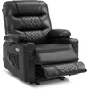 image:imageMCombo Zero Gravity Power Recliner Chair with Heat and Vibration Massage Reclining Chair with USB Ports Cup Holders for Living Room Faux Leather PR621 Dark BrownBlack