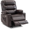 image:imageMCombo Zero Gravity Power Recliner Chair with Heat and Vibration Massage Reclining Chair with USB Ports Cup Holders for Living Room Faux Leather PR621 Dark BrownDark Brown
