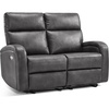 image:imageMCombo Zero Wall Recliner Loveseat 2Seat Power Wall Hugger Sofa with USB amp TypeC Charge Ports for Small Space Living Room RV Faux Leather PR646 Dark Grey LoveseatDark Grey