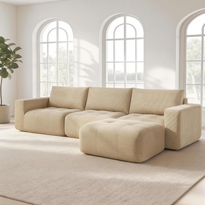 image:imageMCombo 121 Oversized Boneless Sofa with Ottoman Extra Deep Cloud Couch Modular Sectional Sofa Compressed Foam Couch for Living Room SS378 Dark GreyLight Brown