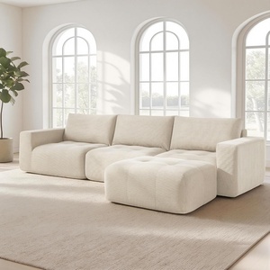 image:imageMCombo 121 Oversized Boneless Sofa with Ottoman Extra Deep Cloud Couch Modular Sectional Sofa Compressed Foam Couch for Living Room SS378 Dark GreyWhite