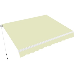 image:imageMCombo 2YearNonFading 8 x 7ft Retractable Patio Awning Fully Assembled Manual Sunshade with Aluminum Frame 100 Acrylic Fabric Outdoor Window Awning for Deck Balcony Yard Beige 8 x 7ftBeige