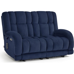 image:imageMCombo 646 Oversized Reclining Loveseat with Heat and Massage Zero Gravity Recliner Loveseat Sofa with Adjustable Headrest and Dual USB Charging Ports Fabric 6855 BrownBlue