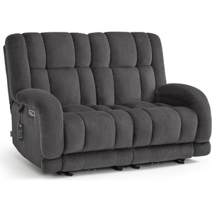 image:imageMCombo 646 Oversized Reclining Loveseat with Heat and Massage Zero Gravity Recliner Loveseat Sofa with Adjustable Headrest and Dual USB Charging Ports Fabric 6855 BrownDark Grey