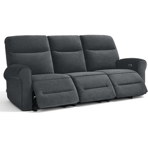 image:imageMCombo 646 Wall Hugger Power Loveseat Recliner Sofa with USB Ports Reclining Loveseat for Small Spaces Living Room RV Fabric PR635M1 Navy BlueDark Grey