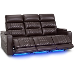 image:imageMCombo 767 3 Seats Zero Gravity Power Loveseat Sofa for Adults Home Theater Seating with Power Headrest FSC Certified USB amp Type C Ports Armrest Storage amp LED Light HTS564 GreyDark Brown