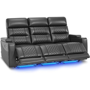 image:imageMCombo 767 3 Seats Zero Gravity Power Loveseat Sofa for Adults Home Theater Seating with Power Headrest FSC Certified USB amp Type C Ports Armrest Storage amp LED Light HTS564 GreyDark Grey