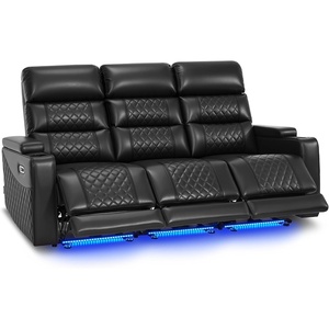 image:imageMCombo 767 3 Seats Zero Gravity Power Loveseat Sofa for Adults Home Theater Seating with Power Headrest FSC Certified USB amp Type C Ports Armrest Storage amp LED Light HTS564 GreyBlack