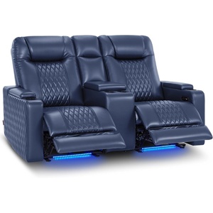 image:imageMCombo 80 Zero Gravity Oversized Power Reclining Loveseat with Adjustable Headrest for Living Room Double Recliner Sofa with USB amp Type C Armrest Storage amp LED Light HTS401SETNavy Blue