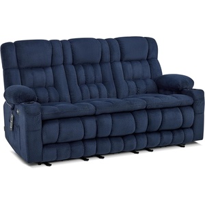 image:imageMCombo 807 W 3 Seater Power Reclining Sofa with Heat and Vibration Massage Zero Gravity Recliner Sofa Couch for Living Room Fabric 6316M3 Burgundy 3SeaterNavy Blue