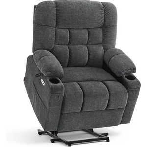 image:imageMCombo Dual Motor Power Lift Recliner Chair for Elderly Lay Flat Lift Chair with Dual Heating and Massage Extra Wide Lift Recliner for Big and Tall Fabric R7070 BrownDark Grey