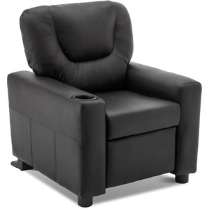 image:imageMCombo Kids Recliner Chair with Cup Holders for Boys and Girls RoomArmrest Sofa Couch with Cup Holder for ToddlersFaux Leather 7240 PinkBlack