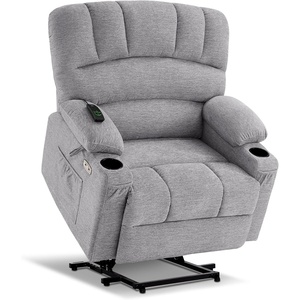 image:imageMCombo Oversized Power Lift Recliner Chair for Elderly Lift Chair with Heat and Massage Lift Recliner for Big and Tall Cup Holders USB amp Type C Ports Fabric R7092 Beige OversizeGrey