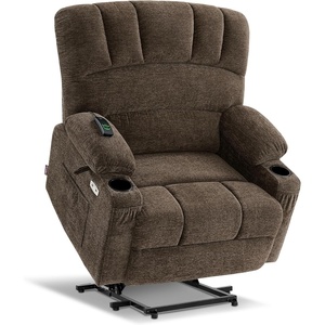 image:imageMCombo Oversized Power Lift Recliner Chair for Elderly Lift Chair with Heat and Massage Lift Recliner for Big and Tall Cup Holders USB amp Type C Ports Fabric R7092 Beige OversizeCoffee