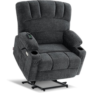 image:imageMCombo Oversized Power Lift Recliner Chair for Elderly Lift Chair with Heat and Massage Lift Recliner for Big and Tall Cup Holders USB amp Type C Ports Fabric R7092 Beige OversizeDark Grey