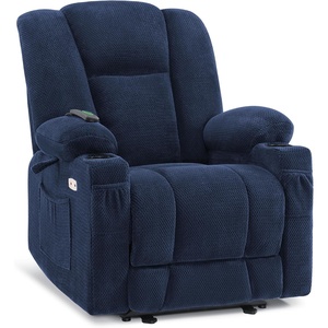 image:imageMCombo Oversized Zero Gravity Recliner Chair with Heating and Massage Power Recliner for Big and Tall with USB amp Type C Ports Cup Holders for Living Room 8017 Grey OversizedNavy Blue