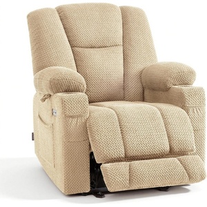 image:imageMCombo Oversized Zero Gravity Recliner Chair with Heating and Massage Power Recliner for Big and Tall with USB amp Type C Ports Cup Holders for Living Room 8017 Grey OversizedBeige