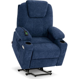 image:imageMCombo Power Lift Recliner Chair for Elderly Lift Chair with Heat and Massage FSC Certified USBampType C Ports Cup Holders Fabric 7040 MediumBrownAdmiral