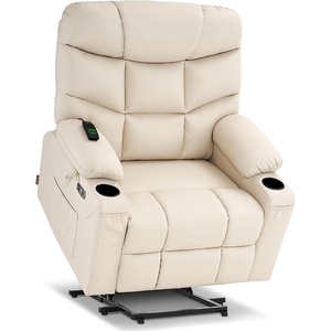 image:imageMCombo Power Lift Recliner Chair for Elderly for Mom Electric Lift Chair with Extended Footrest USB Ports Cup Holders Faux Leather 7287 Dark Grey MediumCream White