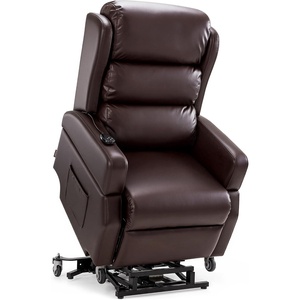 image:imageMCombo Power Lift Recliner Chair with Wheels for Elderly 7118 Dark Brown  5 Vertical Lift EasyRoll Wheels for Mobility Removable Armrests Easy Side Transfers Breathable Faux LeatherDark Brown