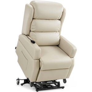 image:imageMCombo Power Lift Recliner Chair with Wheels for Elderly 7118 Dark Brown  5 Vertical Lift EasyRoll Wheels for Mobility Removable Armrests Easy Side Transfers Breathable Faux LeatherCream White