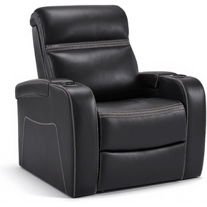 image:imageMCombo Power Recliner Chairs Leather Recliner Chair for Adults Home Theater Seating with Adjustable Headrest USB Ports LED Light amp Armrest Storage Recliners for Living Room HTS400 Neutral GreyBlack