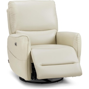 image:imageMCombo Power Swivel Rocker Recliner with Lumbar Support Faux Leather Electric Nursery Glider Recliner Chair for Adults 6922 Cream WhiteCream White