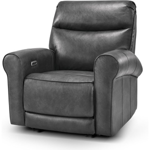 image:imageMCombo Power Wall Hugger Recliner Chair for Small Space RV Living Room USB amp USBC Charging Ports Modern Rolled Arm Recliner Faux Leather PR630 Navy Blue MediumDark Grey