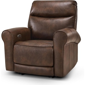 image:imageMCombo Power Wall Hugger Recliner Chair for Small Space RV Living Room USB amp USBC Charging Ports Modern Rolled Arm Recliner Faux Leather PR630 Navy Blue MediumDark Brown