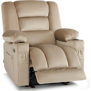image:imageMCombo Recliner Chair for Adults Zero Gravity Recliner with Massage and Heat USB amp Type C Ports Cup Holders for Living Room PR670 Medium BrownBeige