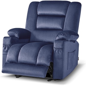 image:imageMCombo Recliner Chair for Adults Zero Gravity Recliner with Massage and Heat USB amp Type C Ports Cup Holders for Living Room PR670 Medium BrownBlue