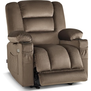 image:imageMCombo Recliner Chair for Adults Zero Gravity Recliner with Massage and Heat USB amp Type C Ports Cup Holders for Living Room PR670 Medium BrownDark Brown