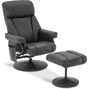 image:imageMCombo Swivel Recliner with Ottoman TV Chair with Vibration Massage Ideal for RV Small Space Living Room amp Bedroom 4539 4828 Textile Dark GreyDark Grey