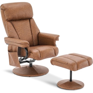 image:imageMCombo Swivel Recliner with Ottoman TV Chair with Vibration Massage Ideal for RV Small Space Living Room amp Bedroom 4539 4828 Textile Dark GreySaddle