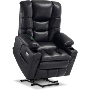 image:imageMCombo Triple Motor Power Lift Recliner Chair with Massage and Dual Heating Adjustable Headrest for Elderly People Faux Leather 7632 Blue MediumBlack