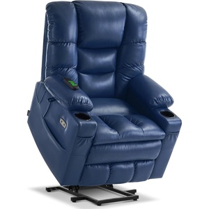 image:imageMCombo Triple Motor Power Lift Recliner Chair with Massage and Dual Heating Adjustable Headrest for Elderly People Faux Leather 7632 Blue MediumBlue