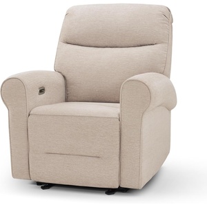 image:imageMCombo Wall Hugger Power Recliner Chair for Small Spaces Living Room RV USB amp TypeC Charging Ports Extra Wide 24 Seat Rolled Arm Electric Reclining Chair PetFriendly Fabric PR630 Dark BrownBeige