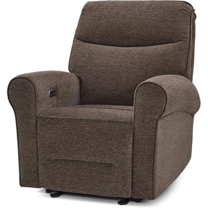 image:imageMCombo Wall Hugger Power Recliner Chair for Small Spaces Living Room RV USB amp TypeC Charging Ports Extra Wide 24 Seat Rolled Arm Electric Reclining Chair PetFriendly Fabric PR630 Dark BrownDark Brown