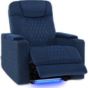image:imageMCombo Zero Gravity Oversized Power Recliner Chair for Adults with Power Headrest amp LED Light Fabric Recliner Chair for Living Room amp Home Theater USB amp Type C Port Armrest Storage HTS401Blue