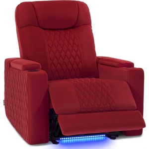 image:imageMCombo Zero Gravity Oversized Power Recliner Chair for Adults with Power Headrest amp LED Light Fabric Recliner Chair for Living Room amp Home Theater USB amp Type C Port Armrest Storage HTS401Red