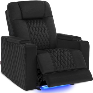 image:imageMCombo Zero Gravity Oversized Power Recliner Chair for Adults with Power Headrest amp LED Light Fabric Recliner Chair for Living Room amp Home Theater USB amp Type C Port Armrest Storage HTS401Black