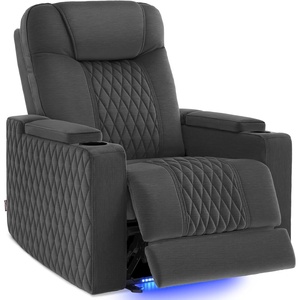 image:imageMCombo Zero Gravity Oversized Power Recliner Chair for Adults with Power Headrest amp LED Light Fabric Recliner Chair for Living Room amp Home Theater USB amp Type C Port Armrest Storage HTS401Dark Grey