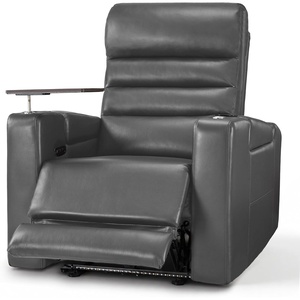 image:imageMCombo Zero Gravity Power Recliner Chair with Adjustable Headrest for Living Room Home Theater Seating Recliner with 360 Swivel Tray Table USB amp TypeC Ports LED Lighting Armrest Storage HTS555Grey