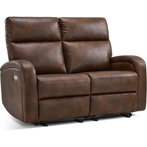 image:imageMCombo Zero Wall Recliner Loveseat 2Seat Power Wall Hugger Sofa with USB amp TypeC Charge Ports for Small Space Living Room RV Faux Leather PR646 Dark Grey LoveseatDark Brown