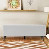 image:imageBarberPub Waiting Room Chairs Salon Furniture Office Reception Bench Ottoman Bench Lobby Guest Chairs for Entryway Store Faux Leather W704 Dark GreyCream White
