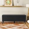 image:imageBarberPub Waiting Room Chairs Salon Furniture Office Reception Bench Ottoman Bench Lobby Guest Chairs for Entryway Store Faux Leather W704 Dark GreyDark Grey