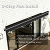 image:imageMCombo 10 x 8ft Retractable Patio Awning Fully Assembled Manual Sunshade with Aluminum Frame 280GSM Polyester Fabric Outdoor Sun Shade Canopy for Windows and Doors Dark Grey 10 x 8ftDark Grey
